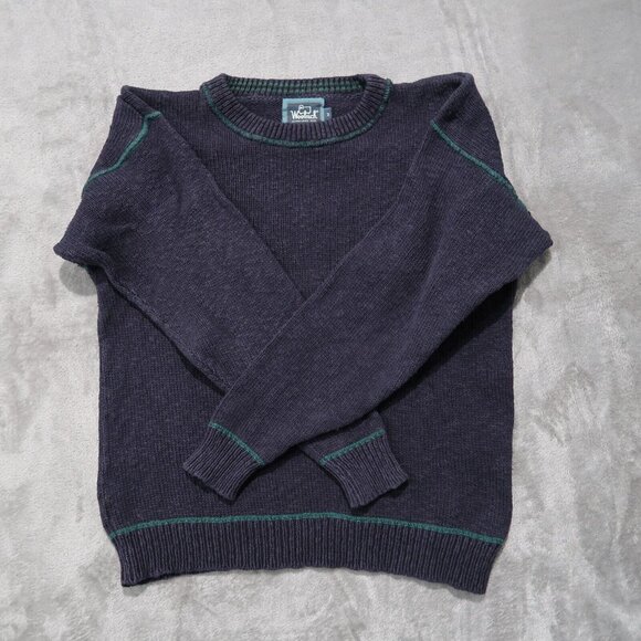 Woolrich Other - Vintage Woolrich Sweater Men M Blue Knit Crew Neck Pullover Cardigan 90s Grandpa